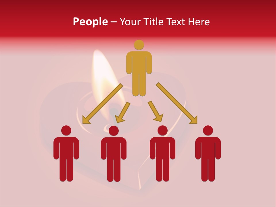 A Red Heart Shaped Candle On A Red Background PowerPoint Template