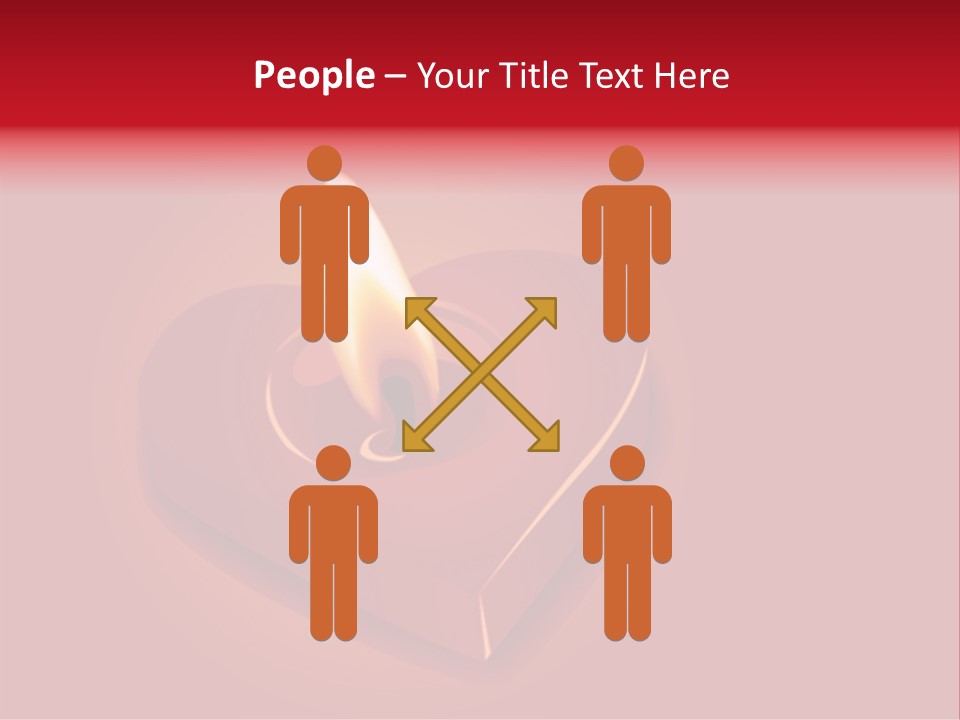 A Red Heart Shaped Candle On A Red Background PowerPoint Template