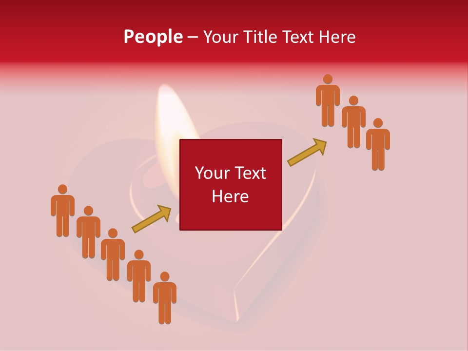 A Red Heart Shaped Candle On A Red Background PowerPoint Template