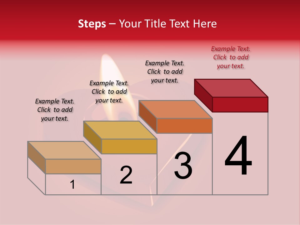 A Red Heart Shaped Candle On A Red Background PowerPoint Template