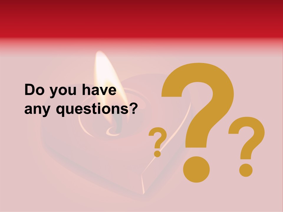 A Red Heart Shaped Candle On A Red Background PowerPoint Template