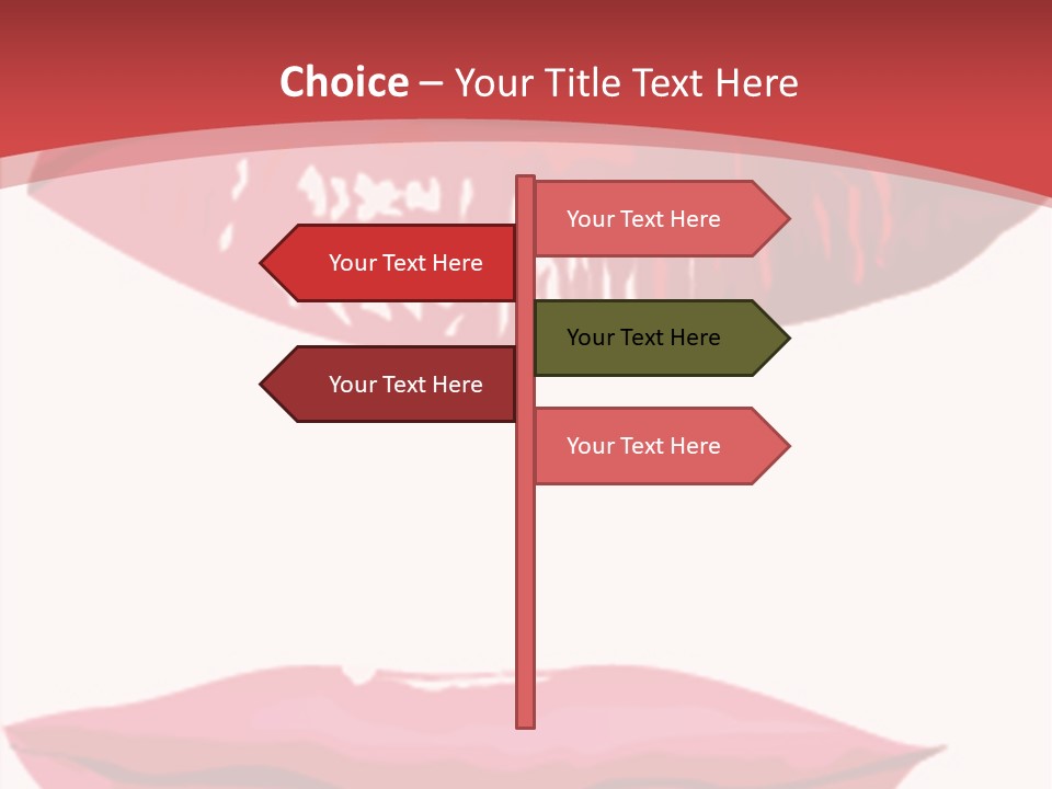 Red Silhouette Smile PowerPoint Template