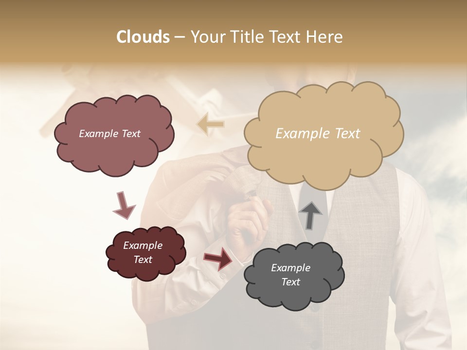 Leaving Confident Clouds PowerPoint Template