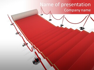 Staircase Red Cinema PowerPoint Template