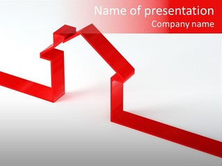 A Picture Of A Red House On A White Background PowerPoint Template