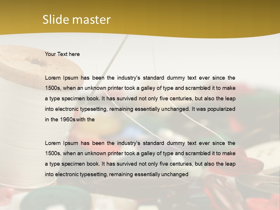 Closeup Clothier Bobbin PowerPoint Template