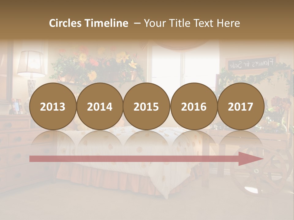 A Bed Room With A Bed A Dresser And A Window PowerPoint Template