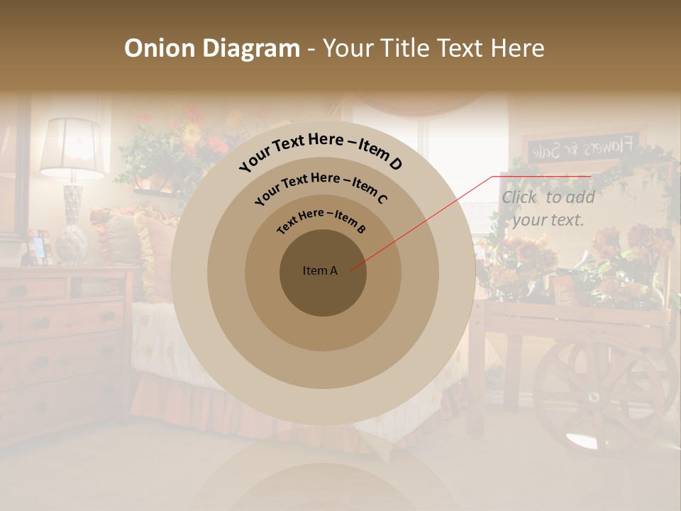 A Bed Room With A Bed A Dresser And A Window PowerPoint Template