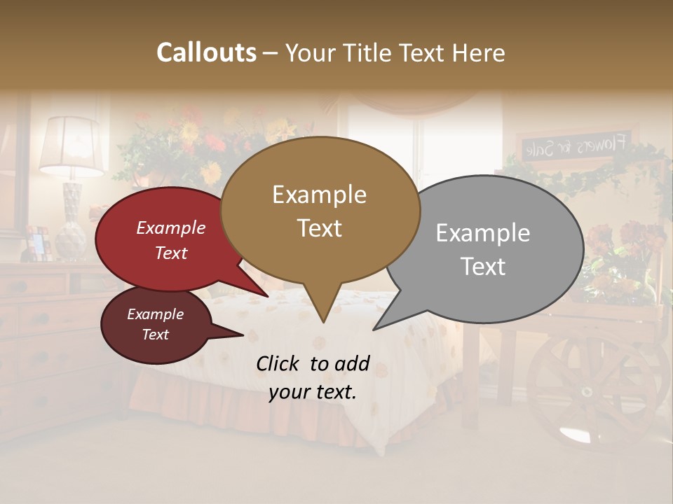 A Bed Room With A Bed A Dresser And A Window PowerPoint Template