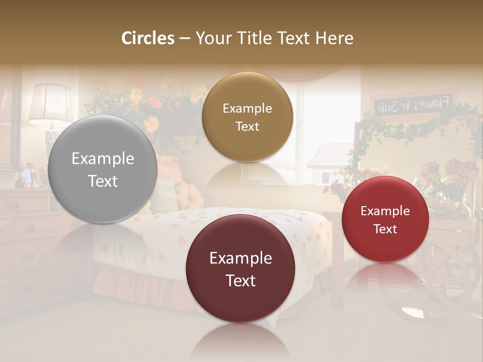 A Bed Room With A Bed A Dresser And A Window PowerPoint Template