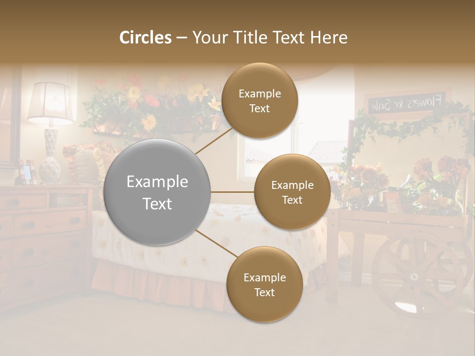 A Bed Room With A Bed A Dresser And A Window PowerPoint Template