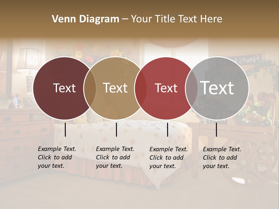 A Bed Room With A Bed A Dresser And A Window PowerPoint Template