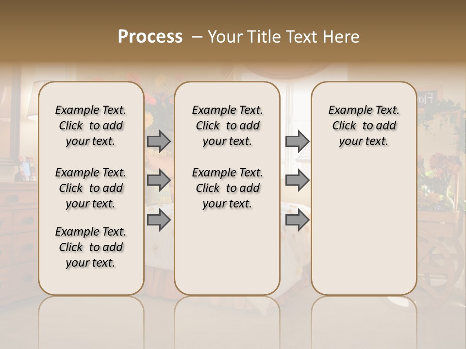 A Bed Room With A Bed A Dresser And A Window PowerPoint Template