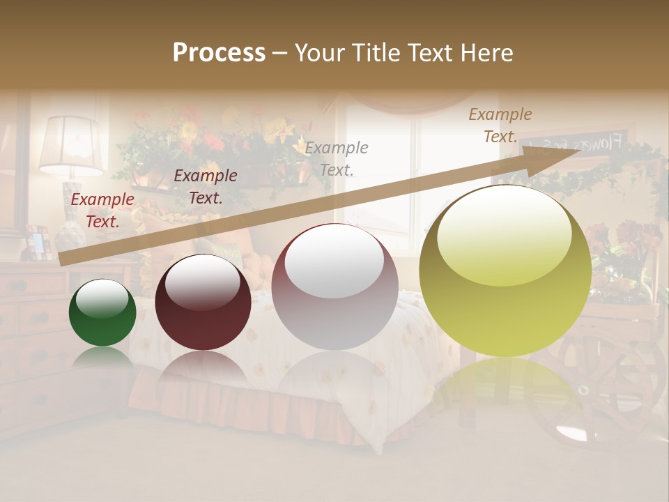 A Bed Room With A Bed A Dresser And A Window PowerPoint Template