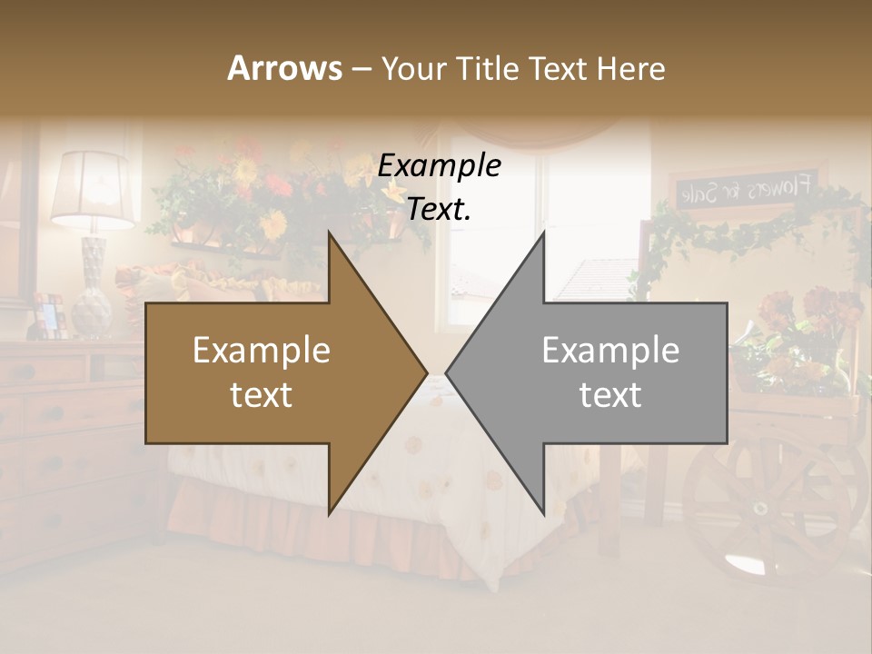 A Bed Room With A Bed A Dresser And A Window PowerPoint Template