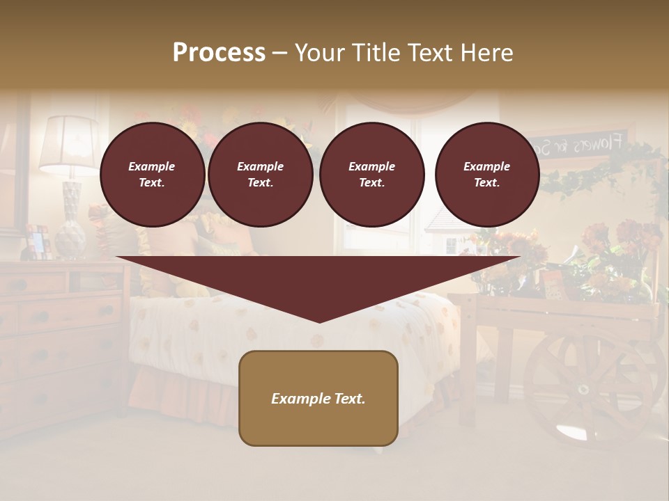 A Bed Room With A Bed A Dresser And A Window PowerPoint Template