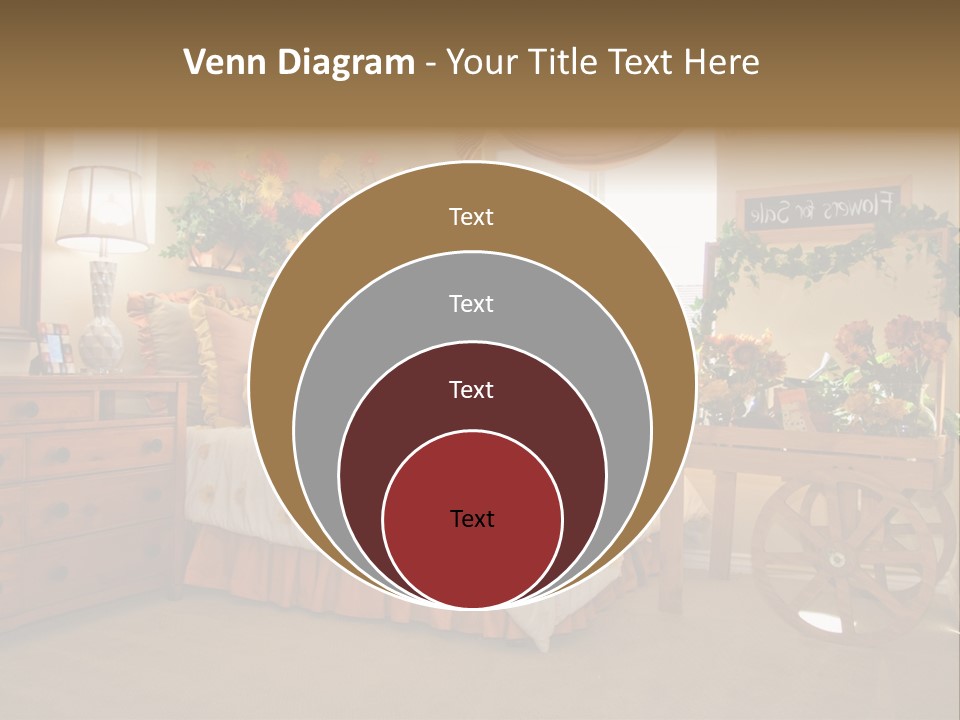 A Bed Room With A Bed A Dresser And A Window PowerPoint Template