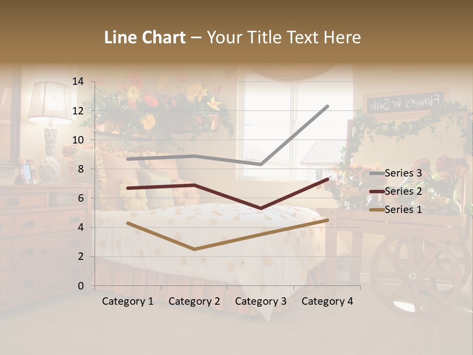 A Bed Room With A Bed A Dresser And A Window PowerPoint Template