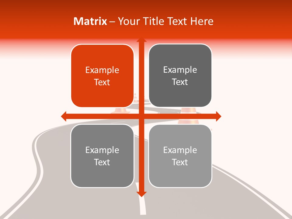 A Road With Traffic Cones And Cones On It PowerPoint Template