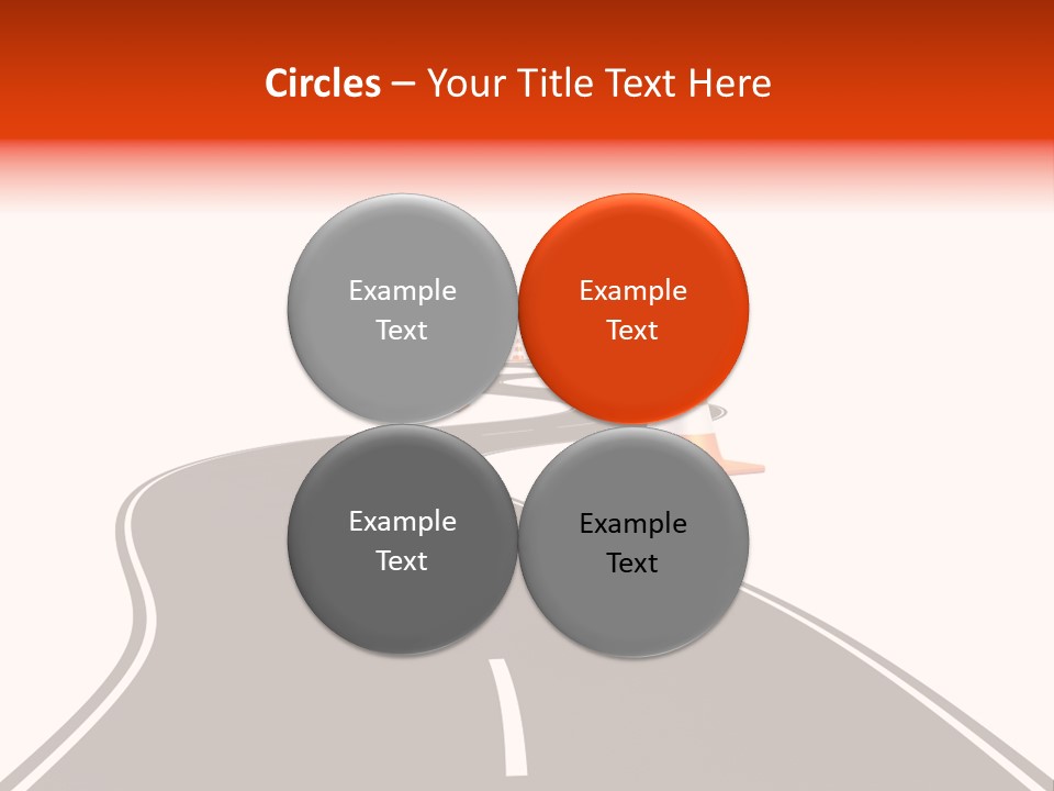 A Road With Traffic Cones And Cones On It PowerPoint Template