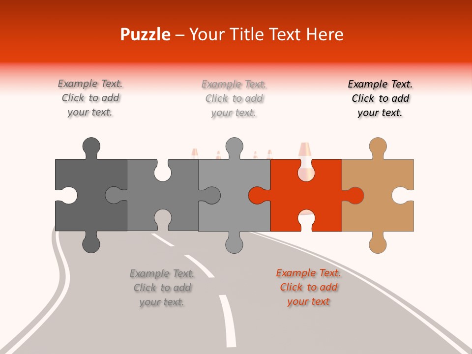 A Road With Traffic Cones And Cones On It PowerPoint Template