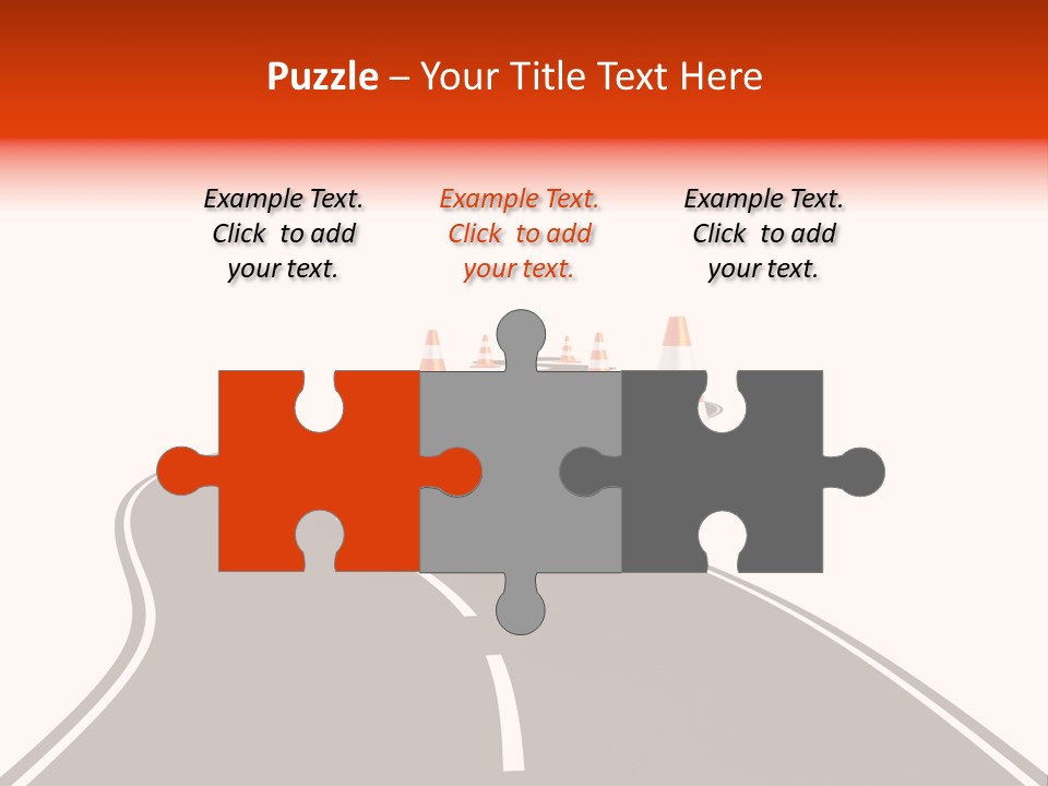 A Road With Traffic Cones And Cones On It PowerPoint Template