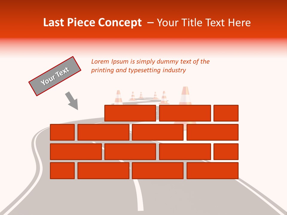 A Road With Traffic Cones And Cones On It PowerPoint Template