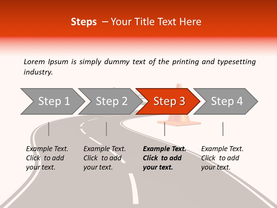 A Road With Traffic Cones And Cones On It PowerPoint Template