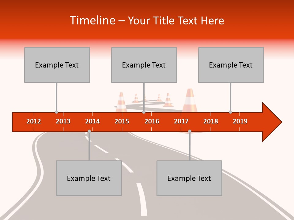 A Road With Traffic Cones And Cones On It PowerPoint Template