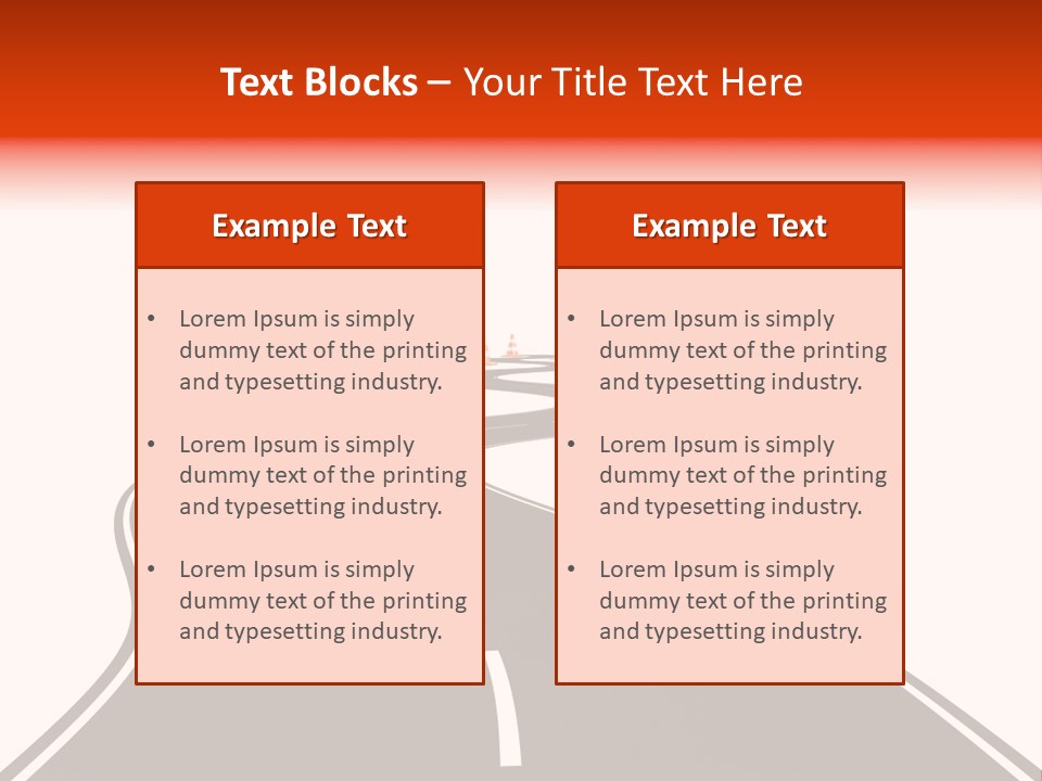 A Road With Traffic Cones And Cones On It PowerPoint Template
