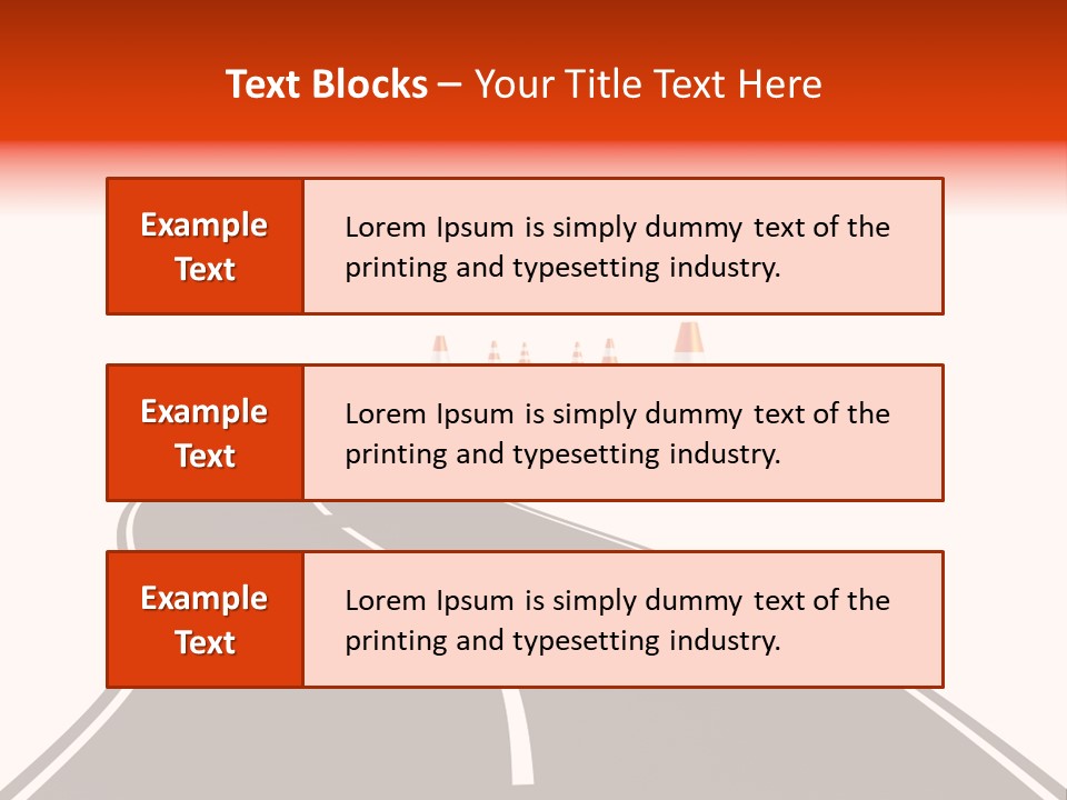 A Road With Traffic Cones And Cones On It PowerPoint Template