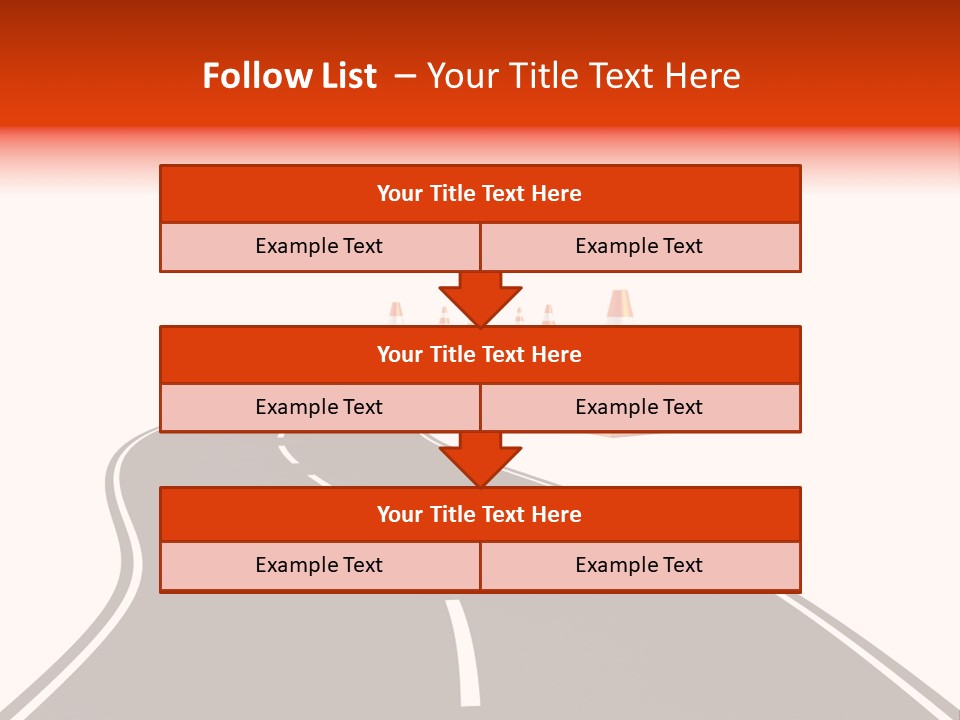 A Road With Traffic Cones And Cones On It PowerPoint Template