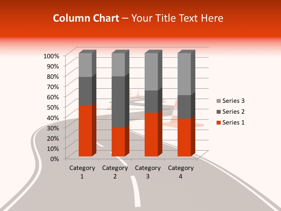 A Road With Traffic Cones And Cones On It PowerPoint Template
