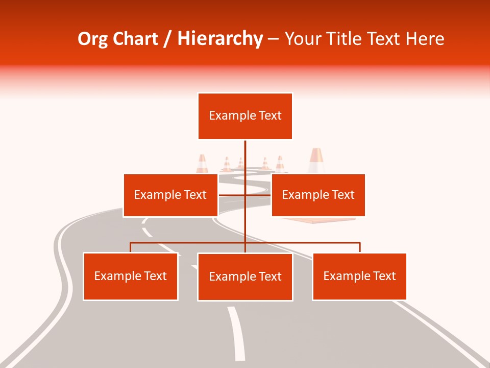 A Road With Traffic Cones And Cones On It PowerPoint Template
