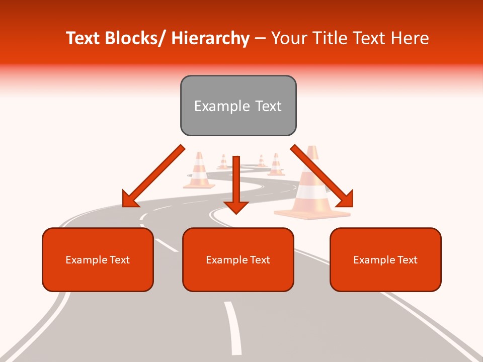 A Road With Traffic Cones And Cones On It PowerPoint Template