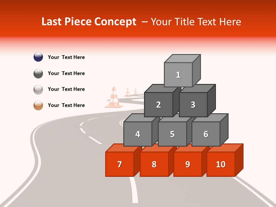 A Road With Traffic Cones And Cones On It PowerPoint Template