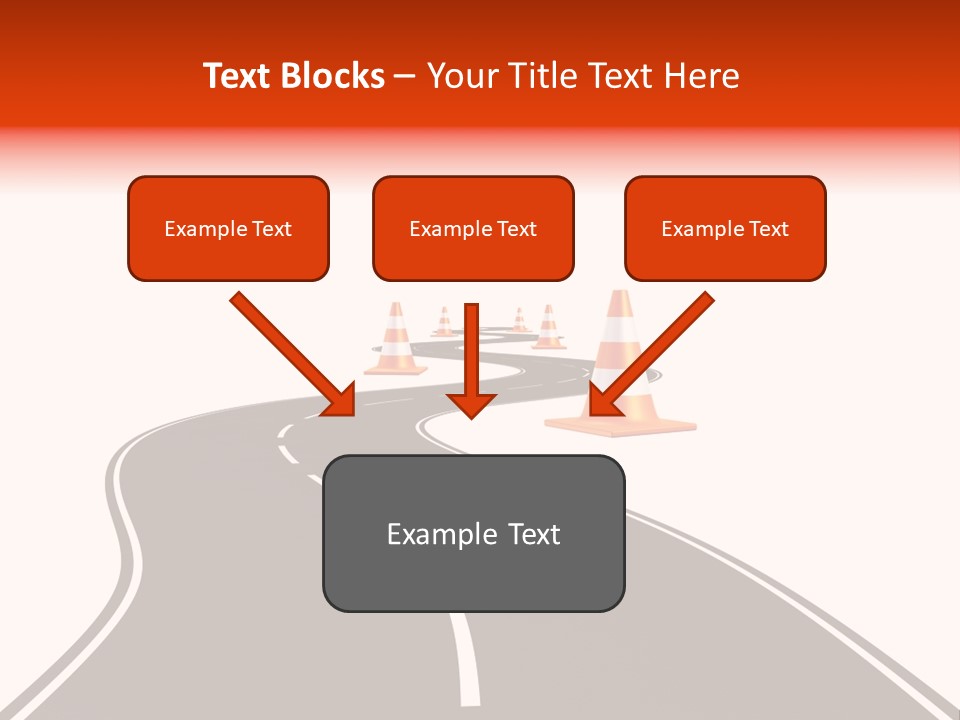 A Road With Traffic Cones And Cones On It PowerPoint Template