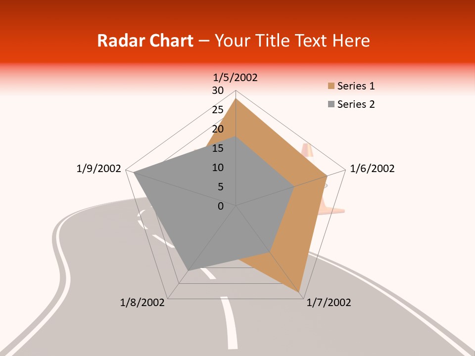 A Road With Traffic Cones And Cones On It PowerPoint Template