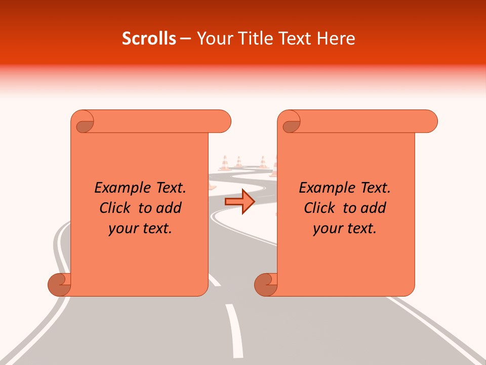 A Road With Traffic Cones And Cones On It PowerPoint Template