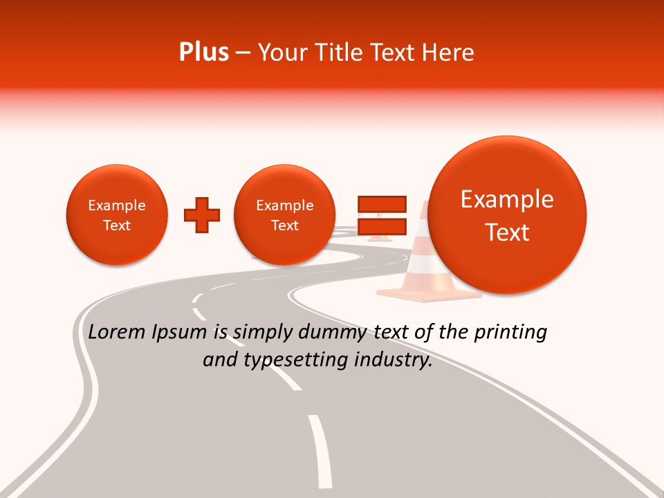 A Road With Traffic Cones And Cones On It PowerPoint Template