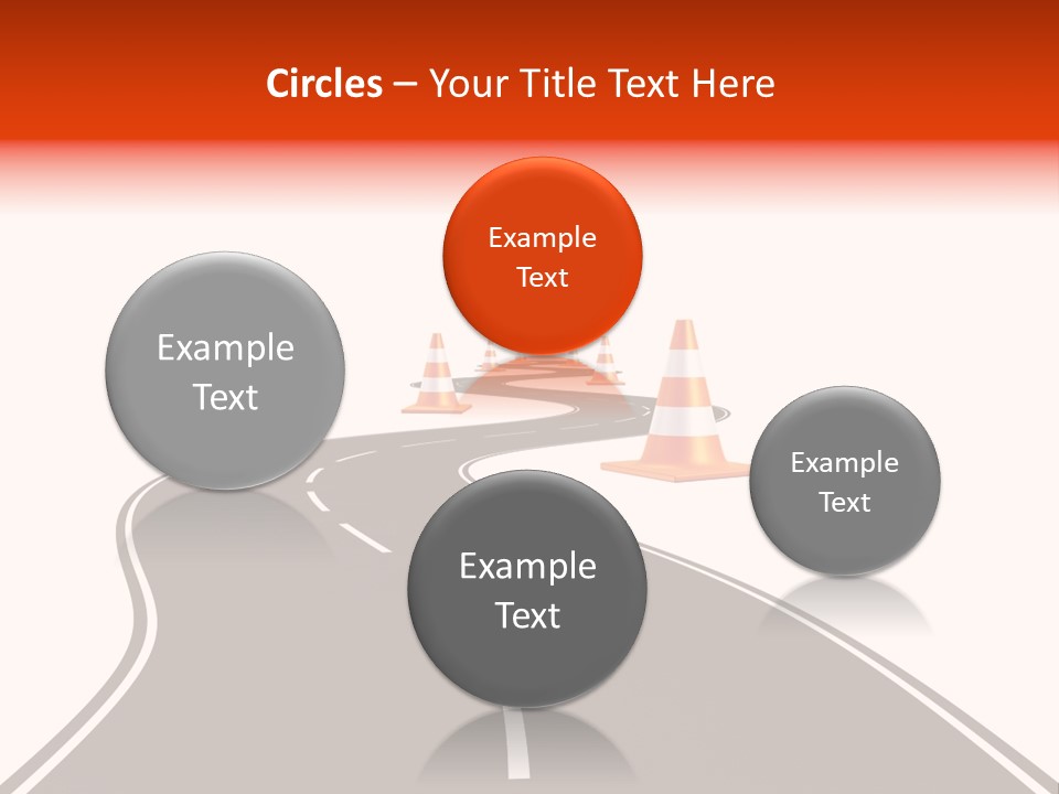 A Road With Traffic Cones And Cones On It PowerPoint Template