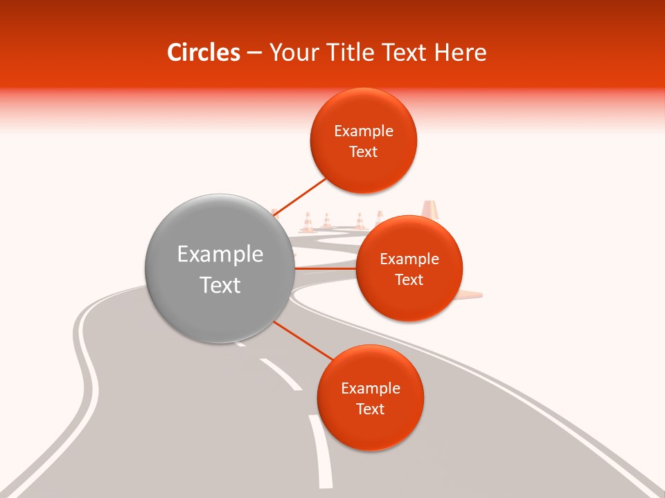 A Road With Traffic Cones And Cones On It PowerPoint Template