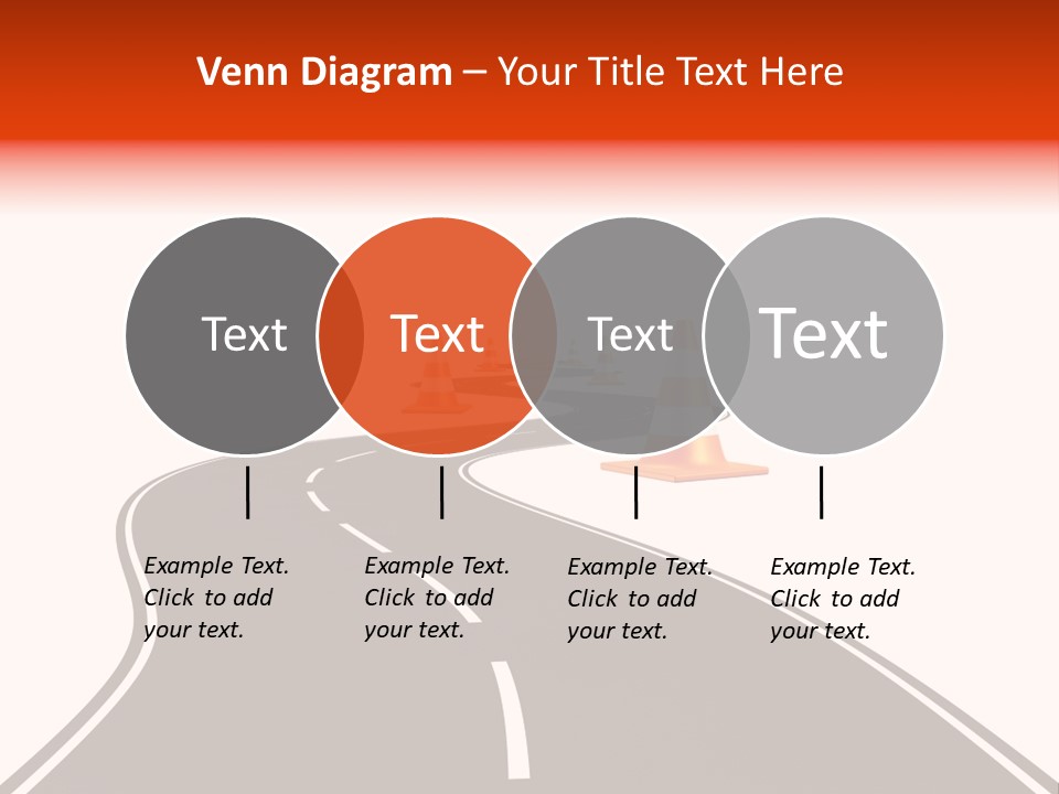 A Road With Traffic Cones And Cones On It PowerPoint Template