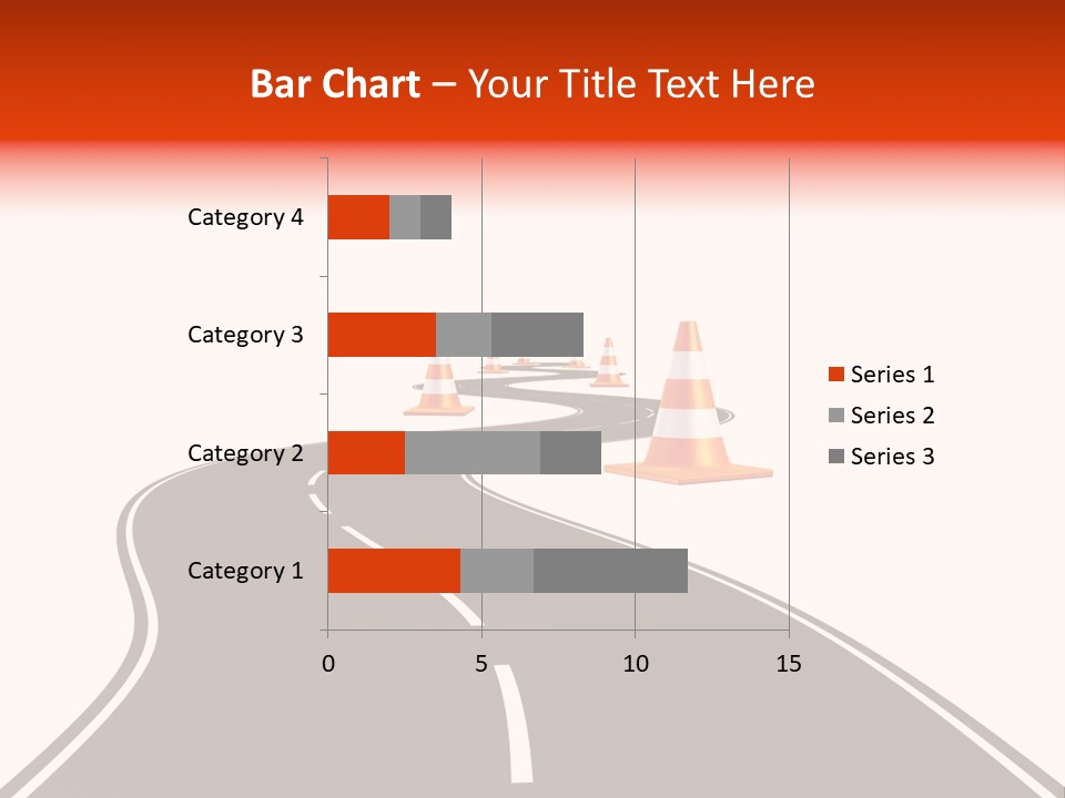 A Road With Traffic Cones And Cones On It PowerPoint Template