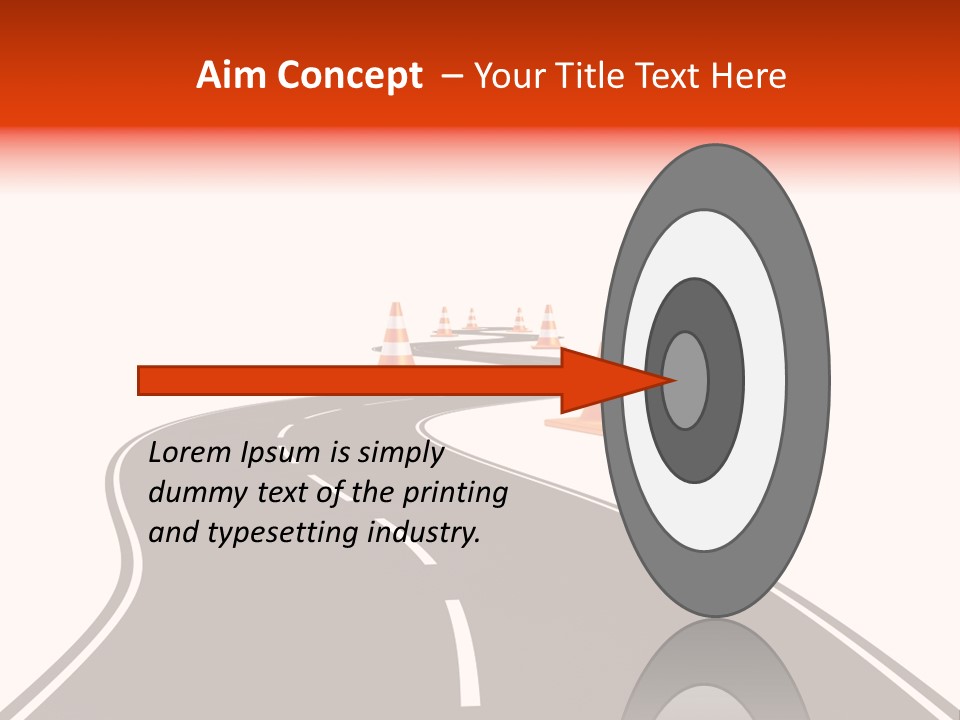 A Road With Traffic Cones And Cones On It PowerPoint Template