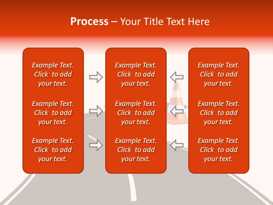 A Road With Traffic Cones And Cones On It PowerPoint Template