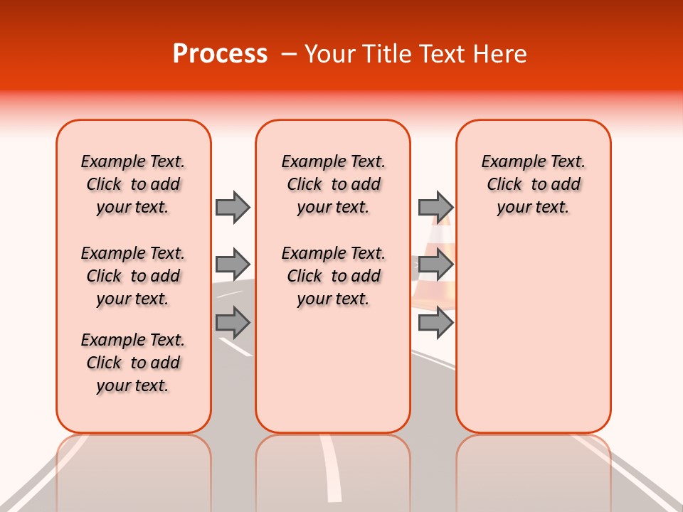 A Road With Traffic Cones And Cones On It PowerPoint Template