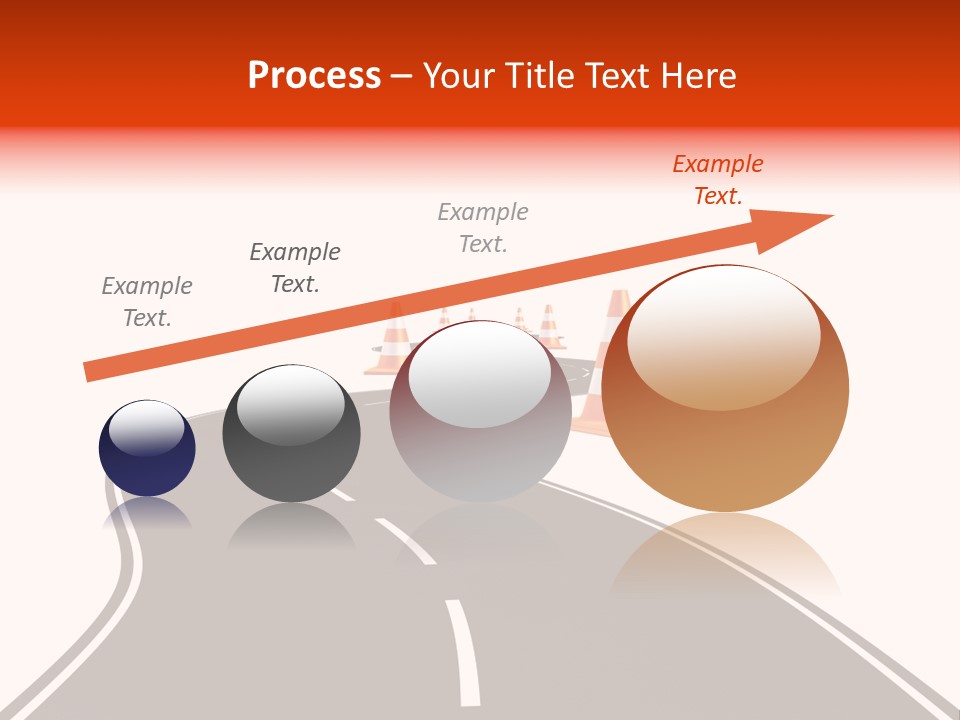 A Road With Traffic Cones And Cones On It PowerPoint Template