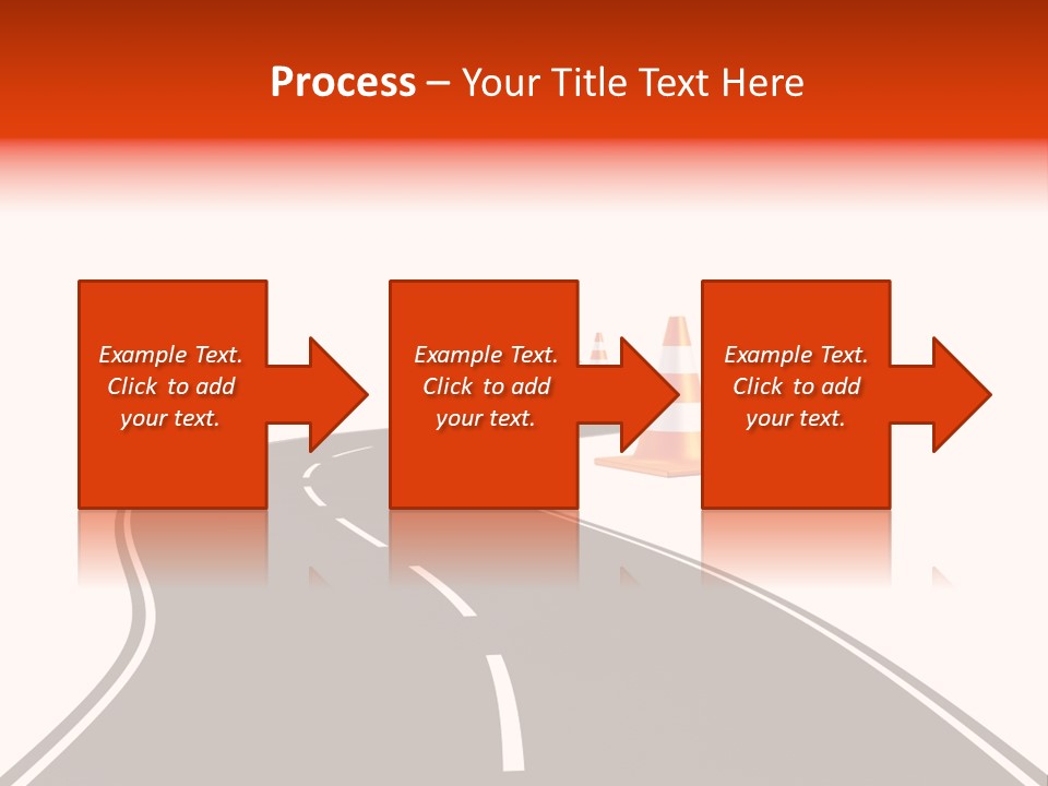 A Road With Traffic Cones And Cones On It PowerPoint Template