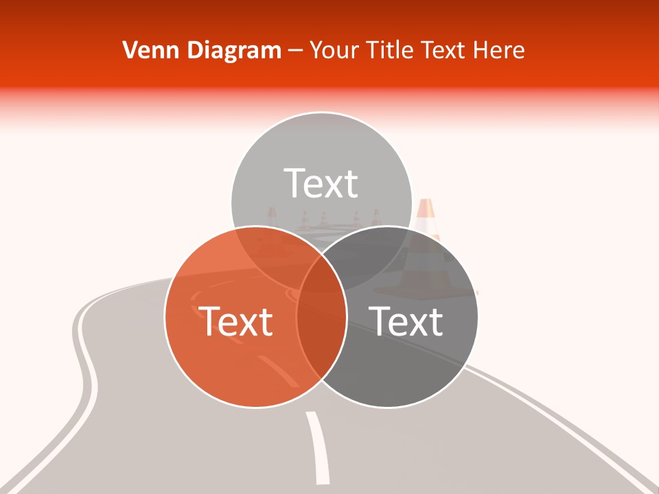 A Road With Traffic Cones And Cones On It PowerPoint Template